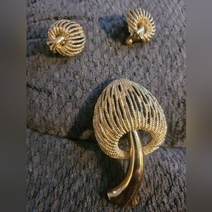 Monet GoldTone Textured Earrings
